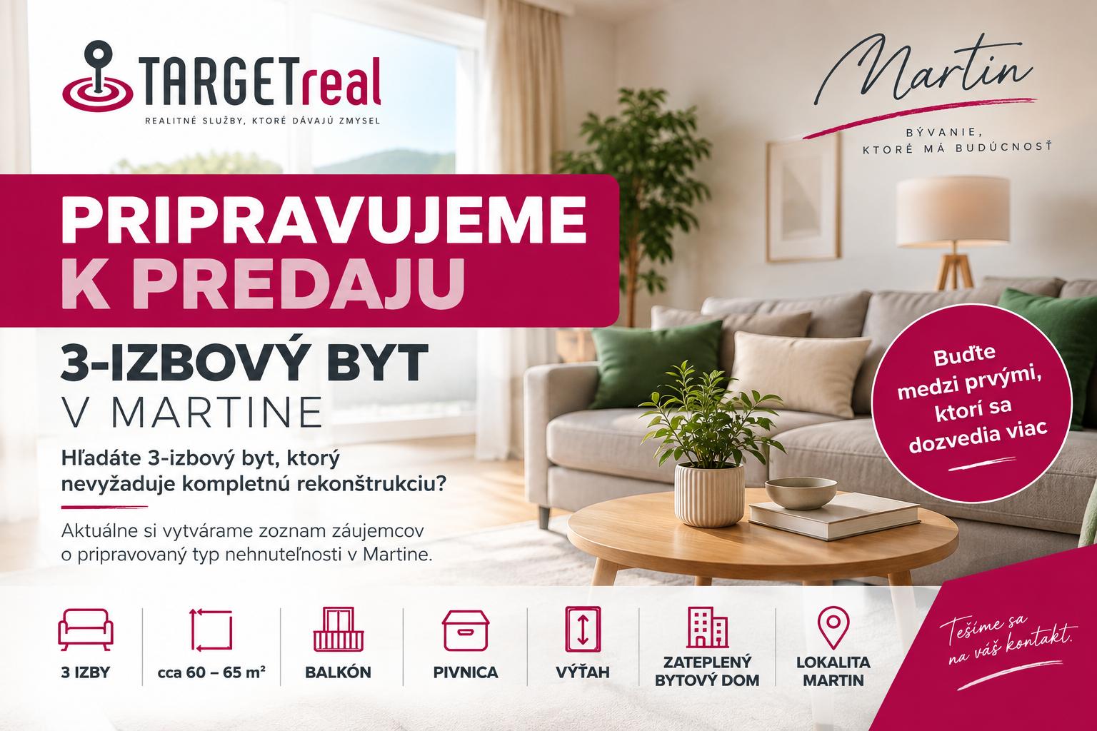  PRIPRAVUJEME K PREDAJU | 3-IZBOVÝ BYT V MARTINE
