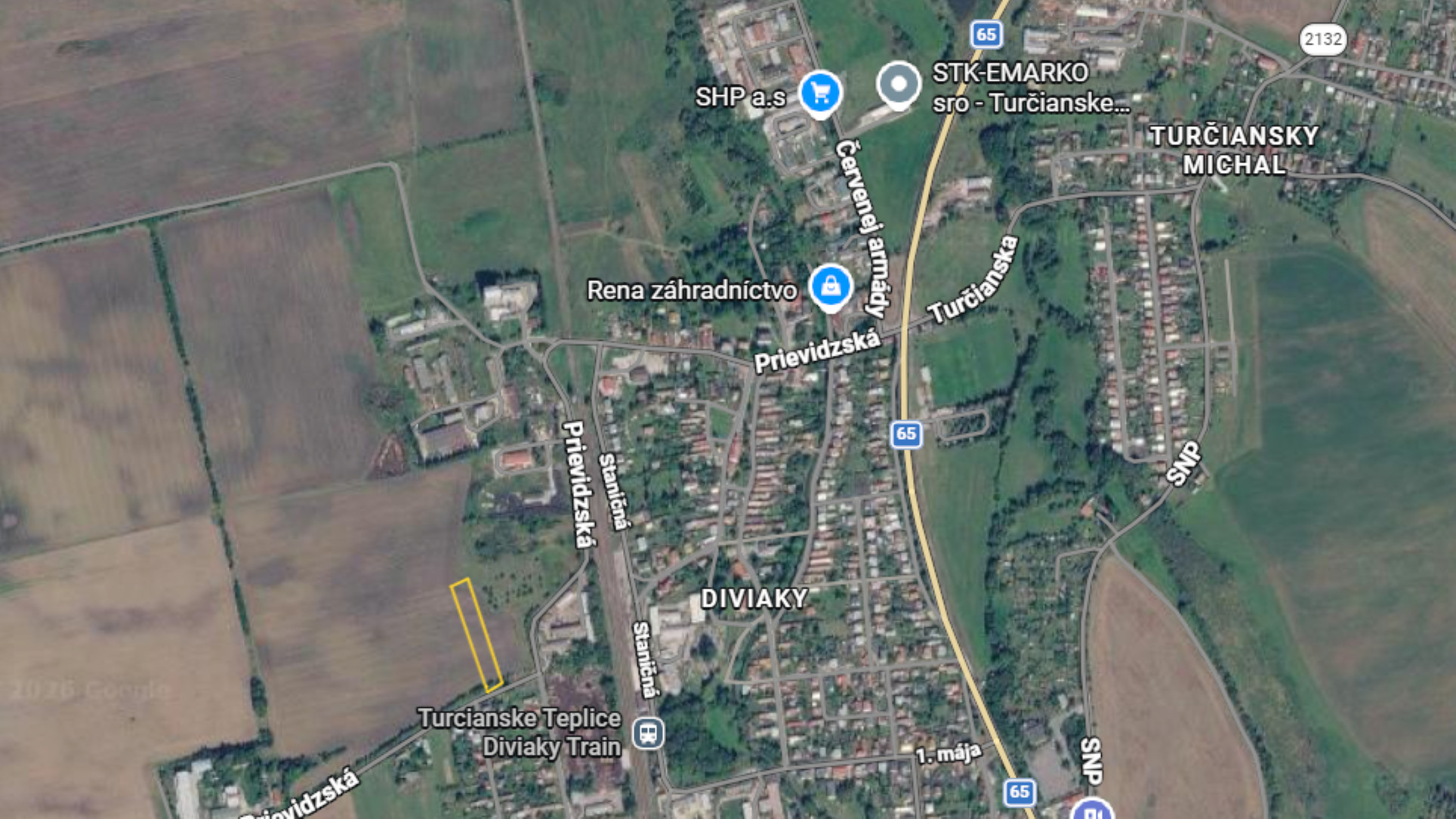 TARGETreal | Predaj priemyselného pozemku - Turčianske Teplice – Diviaky (ul. Prievidzská)