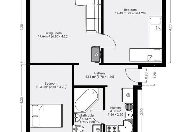 TARGETreal | 3-izbový byt s krbovou pecou v centre Turčianskych Teplíc | 74 m²