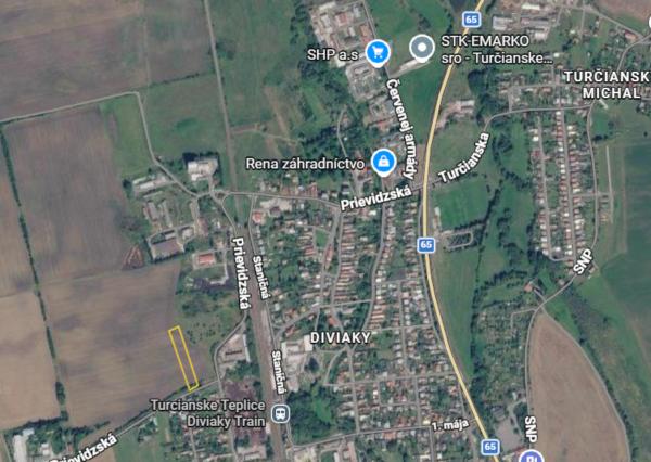 TARGETreal | Predaj priemyselného pozemku - Turčianske Teplice – Diviaky (ul. Prievidzská)